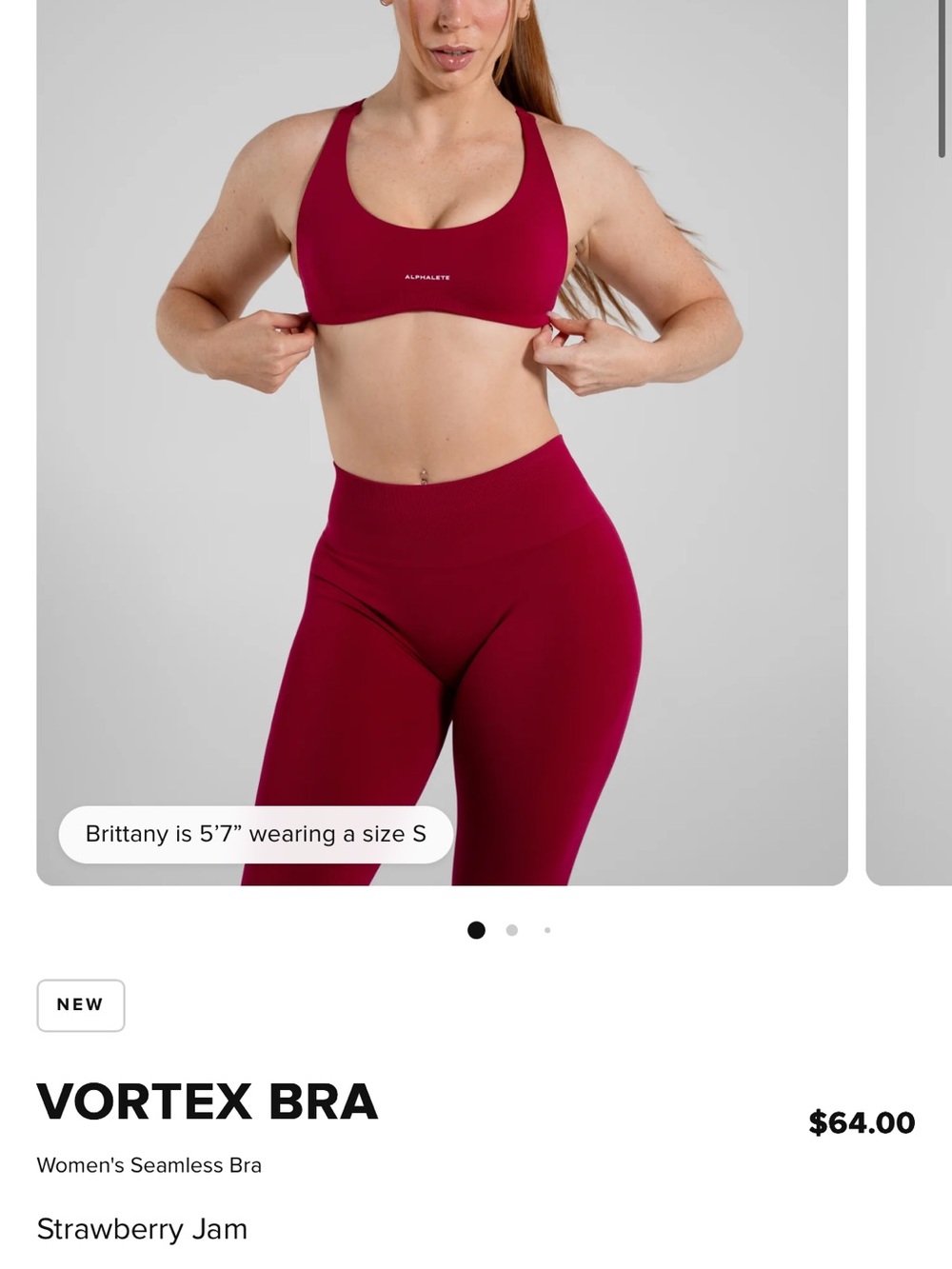 Alphalete Vortex Bra in Strawberry Jam